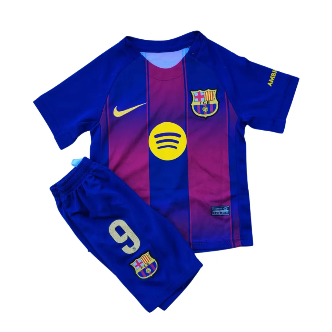 Diseño sin título - 2025-10-05T201851.706 Camiseta kit niño Barcelona 2025 Lewandowski - Imagen 1
